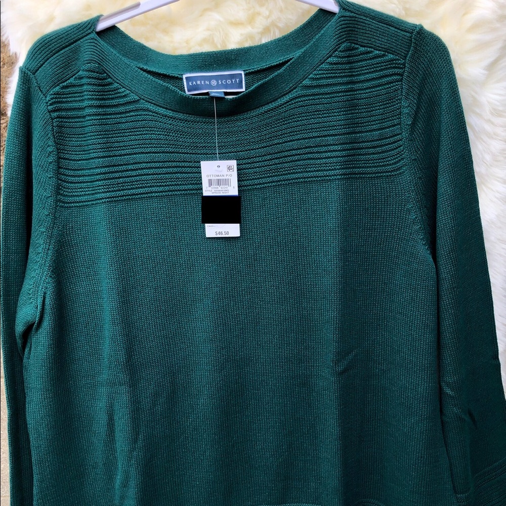 Karen Scott Women Green Sweater